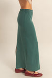 Mineral Washed Casual Maxi Skirt