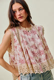 Vintage Floral Textured Top
