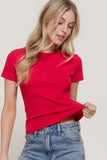 Crew Neck Ribbed Tee