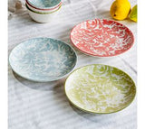 3 Asst. Pk/bl/gr Floral Plates