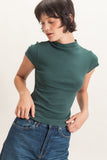 Mock Neck Cap Sleeve Top
