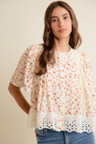 Floral Flutter Sleeve Blouse