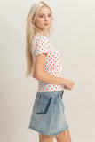 Polka Dot Short Sleeve Top