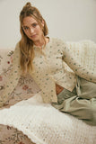 Floral Waffle Knit Top