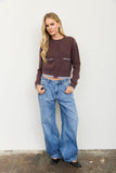 Cropped Contrast Pocket Cardigan