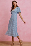 Polka Dot Chiffon Midi Dress