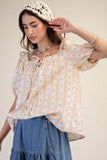 Wall Paper Print Cotton Top