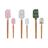 Silicone & Wood Spatulas V W Pattern, 3 Styles