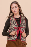 Leopard Print Quilted Vest