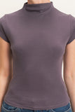 Mock Neck Cap Sleeve Top