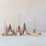 Dot Taper Candle, Red & Gold Metallic