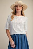 Ditsy Printed Ribbed Top