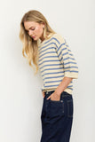 Striped Crewneck Short Sleeve Sweater