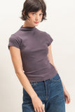 Mock Neck Cap Sleeve Top