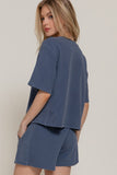 Short Sleeve Garment Washed Terry Top