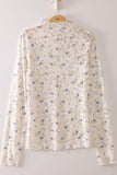 High Neck Sheer Mesh Lace Top