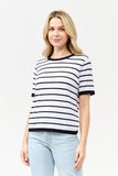 Striped Short Sleeve Sweater