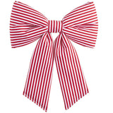Large Red Stripe Bow With Clip
