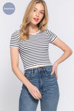 Short Sleeve Seamless Ribbed Top