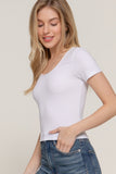 Ribbed Knit Short Sleeve Top