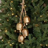 Hammered Swiss Cow Bell Cluster-antique Gold