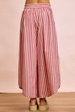 Striped Eyelet Detail Pants