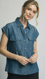 Collared Tencel Top