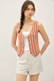 Striped Cotton Slub Vest