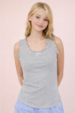 Ruffled Bow Trim Tank Top