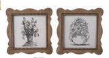 Wood Scalloped Frame Flower Hang