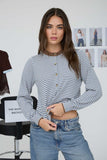 Striped Contrast Trim Knit Cardigan