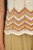 Sleeveless Chevron Knit Tank Top