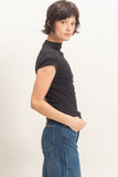 Mock Neck Cap Sleeve Top