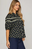 Puff Sleeve Floral Top