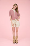 Striped Thermal Knit Cardigan