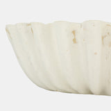 Fluted Paper Mache Bowl, Ivory