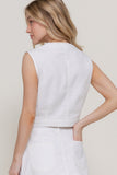 Sleeveless Stretch Denim Top