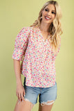 Floral Print Button Down Top