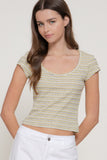 Striped Scoop Neck Tee