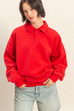 Oversized Fleece Polo