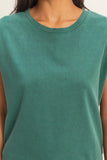 Sleeveless Crew Neck Top