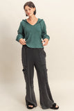 Mineral Washed Oversized Cargo Sweatpants