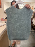 Textured Floral Sweater Vest