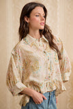 Floral Button Front Blouse