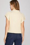 Mock Neck Ribbed Knit Sweater