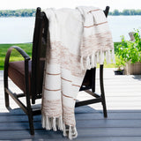 Honeycomb Weave Throw With Fringe Clay