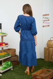 Tiered Denim Midi Dress