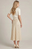 Woven Polka Dot Midi Skirt