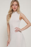 Sleeveless Crinkle Knit Long Dress