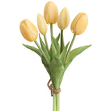 Real Touch Tulip Bouquet Light Yellow